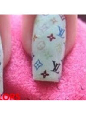 Lv Takashi White Multicolor nail decals/wraps